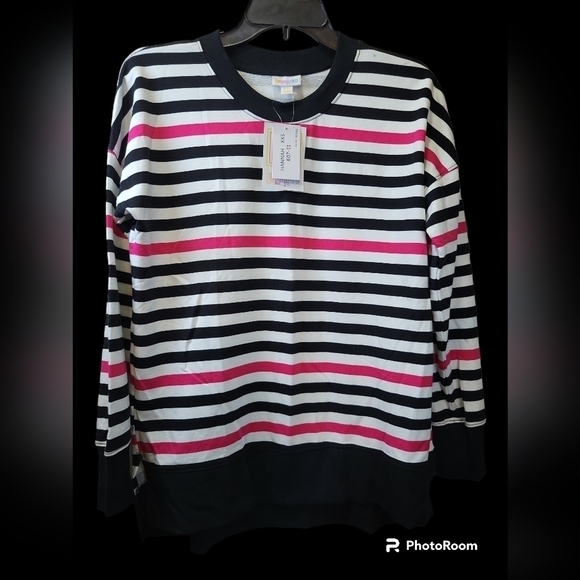 NWT Lularoe XXS Hannah crew striped pullover Top - Picture 13 of 13